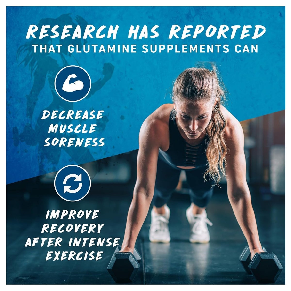 Applied Nutrition L-Glutamine 250G -Unflavour-Micronized – 100% Pure L-Glutamine Powder, Supports Muscle Recovery & Immunity – 50 Servings